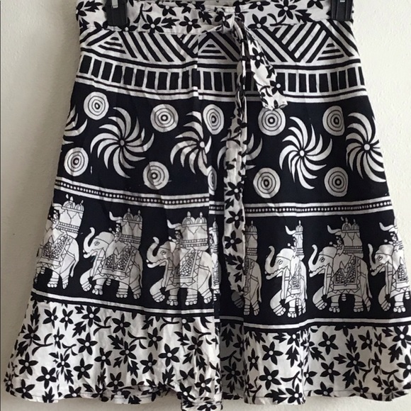 Beach Black white India new 100% cotton wrap skirt - Picture 1 of 6